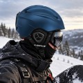 Kask Narciarski Snowboardowy LOCLE Niebieski Mat + Maska Pokrowiec Gratis