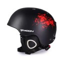 Kask Narciarski MOON Czarny Matowy Czerwony Splatter Graficzny