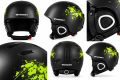 Kask Narciarski MOON Czarny Matowy Zielony Splatter Graficzny