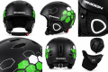 Kask Narciarski MOON Czarny Matowy Zielony Plaster Miodu Hexagon