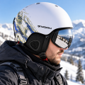 Kask Narciarski MOON Biały Niebiesko Żółty Graficzny Pixel Sport