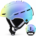 Kask Narciarski Snowboardowy HORNTOUR Fioletowy Błękitny Pastel Gradient