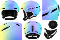 Kask Narciarski Snowboardowy HORNTOUR Fioletowy Błękitny Pastel Gradient