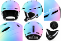 Kask Narciarski Snowboardowy HORNTOUR Miętowo Błękitny Pastel Gradient