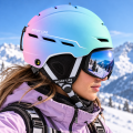Kask Narciarski Snowboardowy HORNTOUR Miętowo Błękitny Pastel Gradient