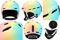 Kask Narciarski Snowboardowy HORNTOUR Różowo Żółty Pastel Gradient