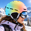 Kask Narciarski Snowboardowy HORNTOUR Różowo Żółty Pastel Gradient