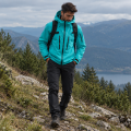 Kurtka Górska Trekkingowa Męska Hardshell Turkusowa Niebieska