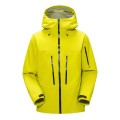 Kurtka Górska Trekkingowa Męska Hardshell Limonkowa Zieleń