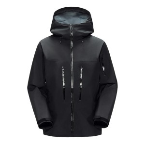 Kurtka Górska Trekkingowa Męska Hardshell Czarna