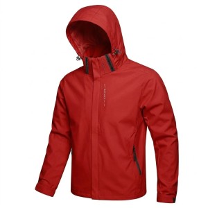 Kurtka Męska Przeciwdeszczowa Outdoor Rowerowa Trekkingowa Czerwona Lekka