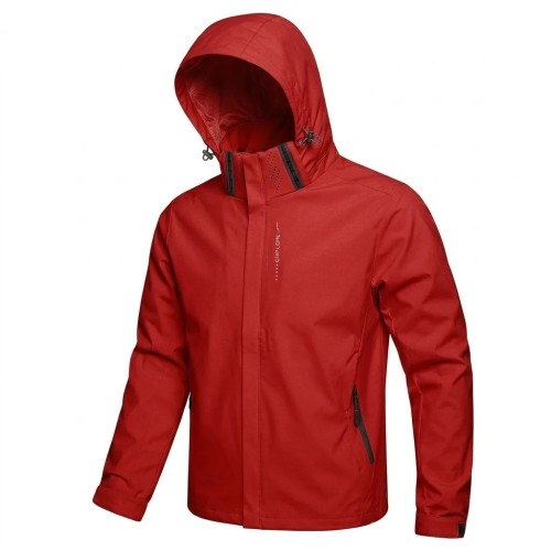 Kurtka Męska Przeciwdeszczowa Outdoor Rowerowa Trekkingowa Czerwona Lekka
