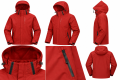 Kurtka Męska Przeciwdeszczowa Outdoor Rowerowa Trekkingowa Czerwona Lekka