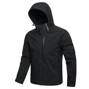 Kurtka Męska Przeciwdeszczowa Outdoor Rowerowa Trekkingowa Czarna Lekka