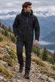 Kurtka Męska Przeciwdeszczowa Outdoor Rowerowa Trekkingowa Czarna Lekka