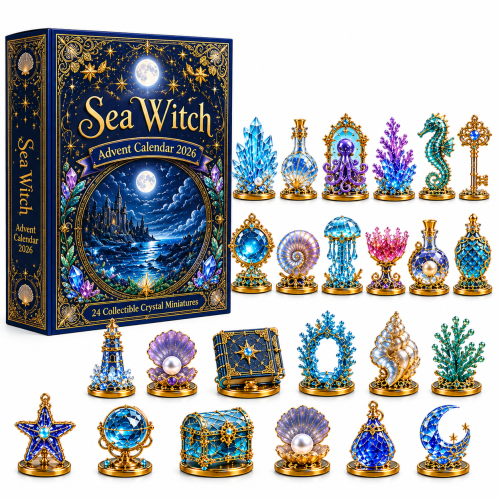 Morski Kalendarz Adwentowy Syrena i Magia Oceanu 24 Kryształowe Miniatury