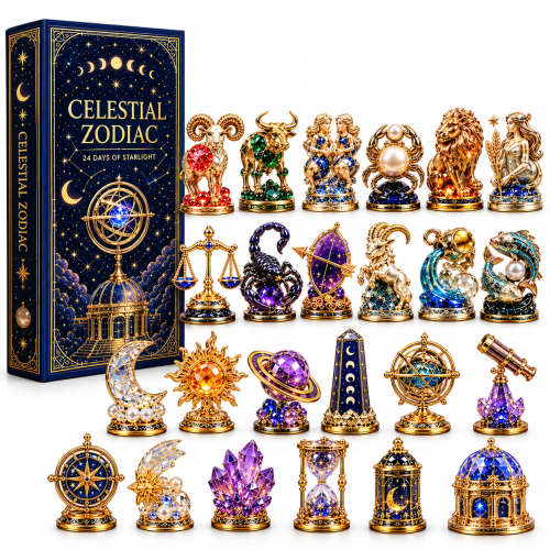 Kosmiczny Kalendarz Adwentowy Znaki Zodiaku 24 Kryształowe Miniatury Astralne
